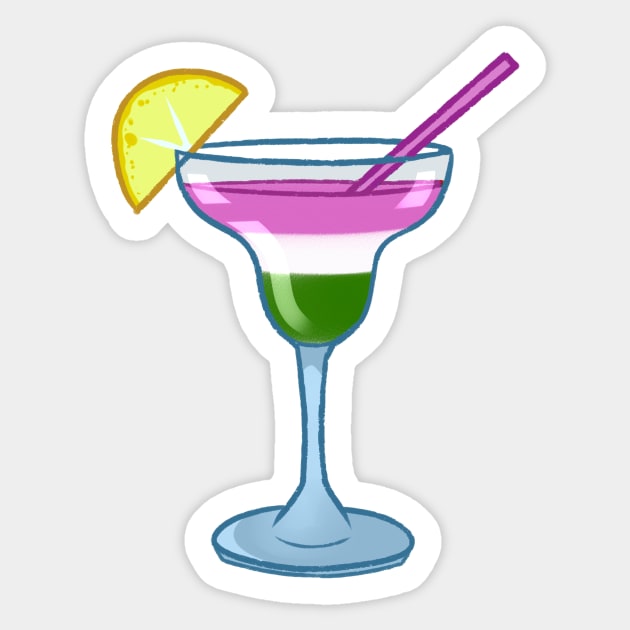 Genderqueer cocktail #5 Sticker by gaypompeii